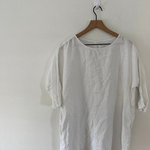 notPERFECTLINEN Dresses & Skirts - not Perfect Linen Women's White 100% Linen Dress Size Small